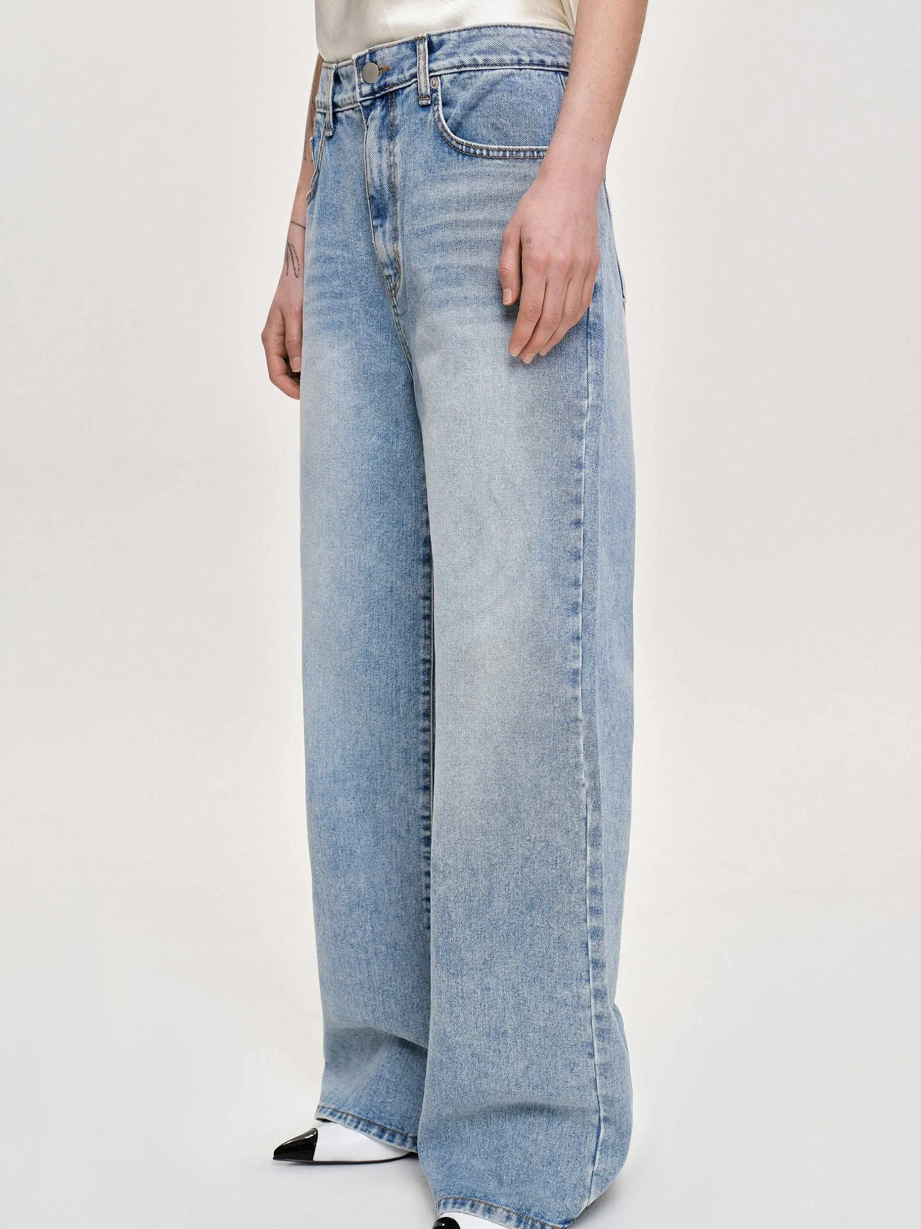 Frauen Source Unknown Denim<Lange Jeans Mit Geradem Bein, Helles Vintage-Blau