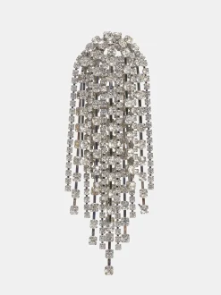 Frauen Source Unknown Kleidung<Lange Strass Ohrringe, Silber