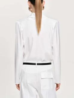 Frauen Source Unknown Oberteile<Leiva Bluse Mit Wasserfallausschnitt, Weis