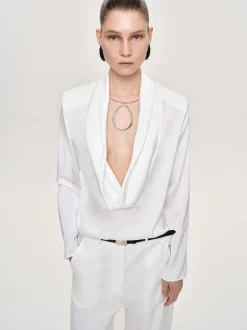 Frauen Source Unknown Kleidung<Leiva Bluse Mit Wasserfallausschnitt, Weis