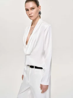 Frauen Source Unknown Kleidung<Leiva Bluse Mit Wasserfallausschnitt, Weis