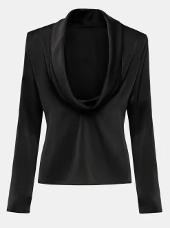 Frauen Source Unknown Kleidung<Leiva Bluse Mit Wasserfallausschnitt, Schwarz
