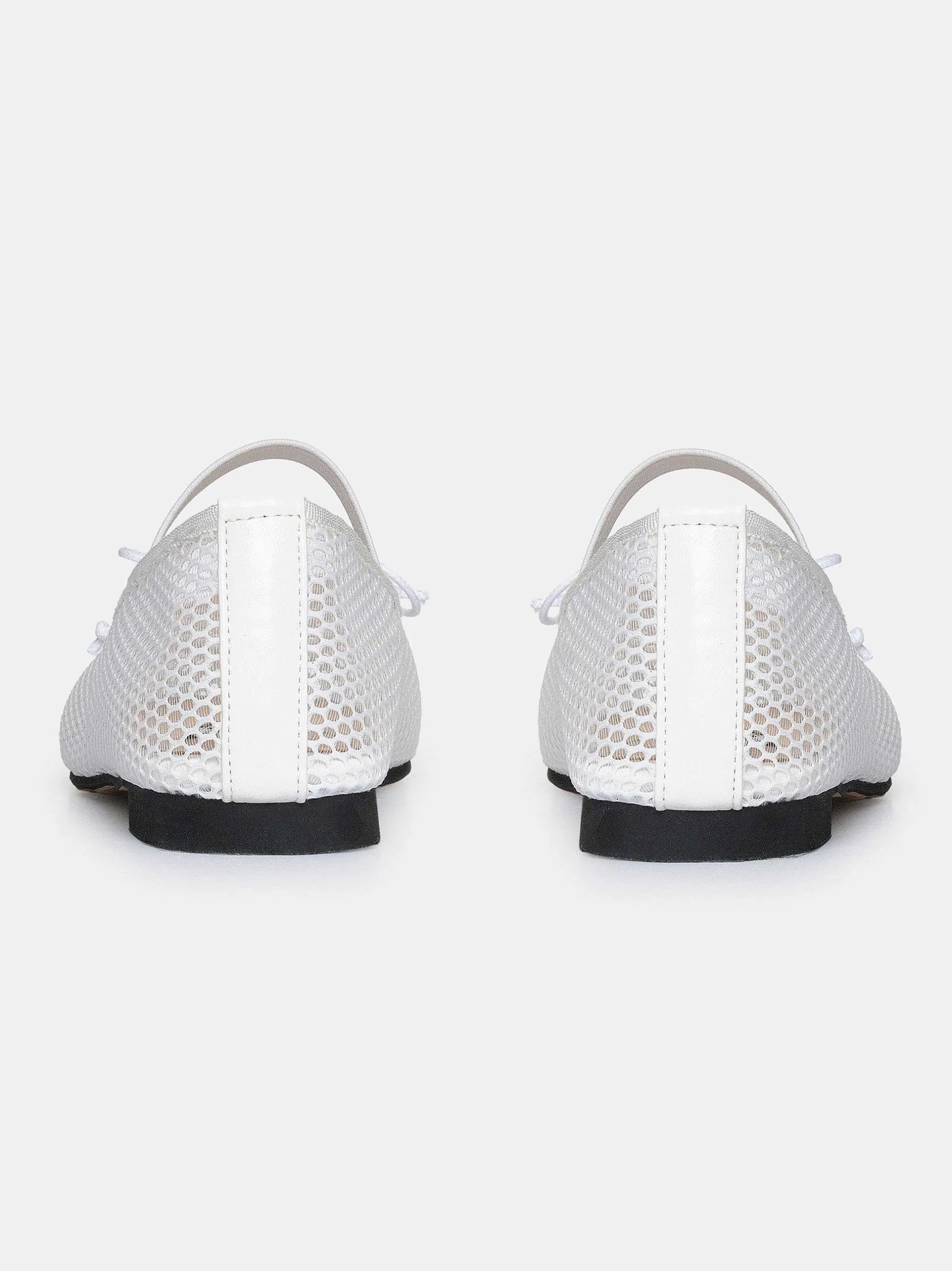 Frauen Source Unknown Schuhe & Taschen<Mary Jane Ballerinas Aus Netzstoff, Weis