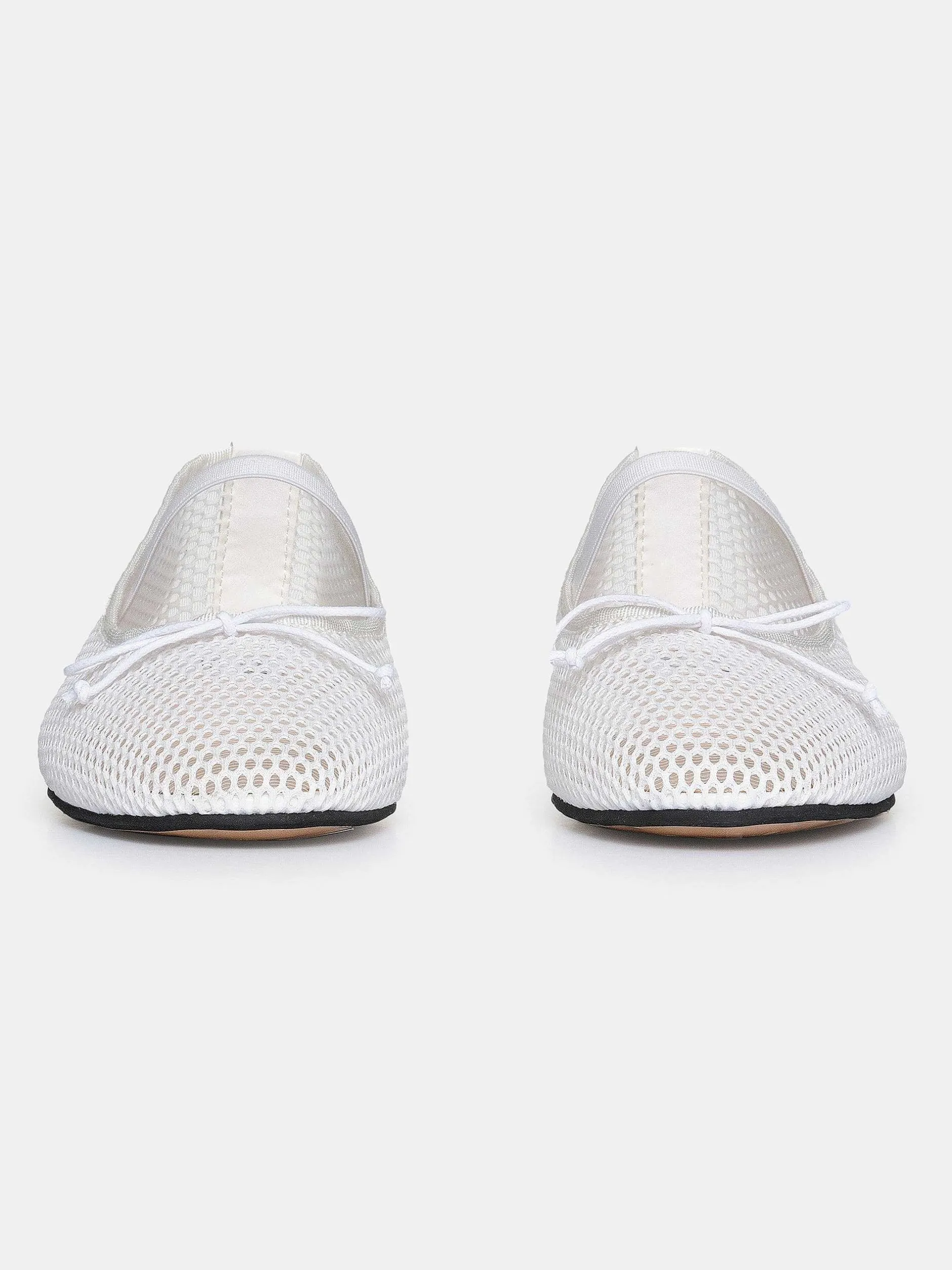Frauen Source Unknown Schuhe & Taschen<Mary Jane Ballerinas Aus Netzstoff, Weis