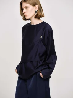 Frauen Source Unknown Kleidung<Mehrlagige Bluse, Marineblau