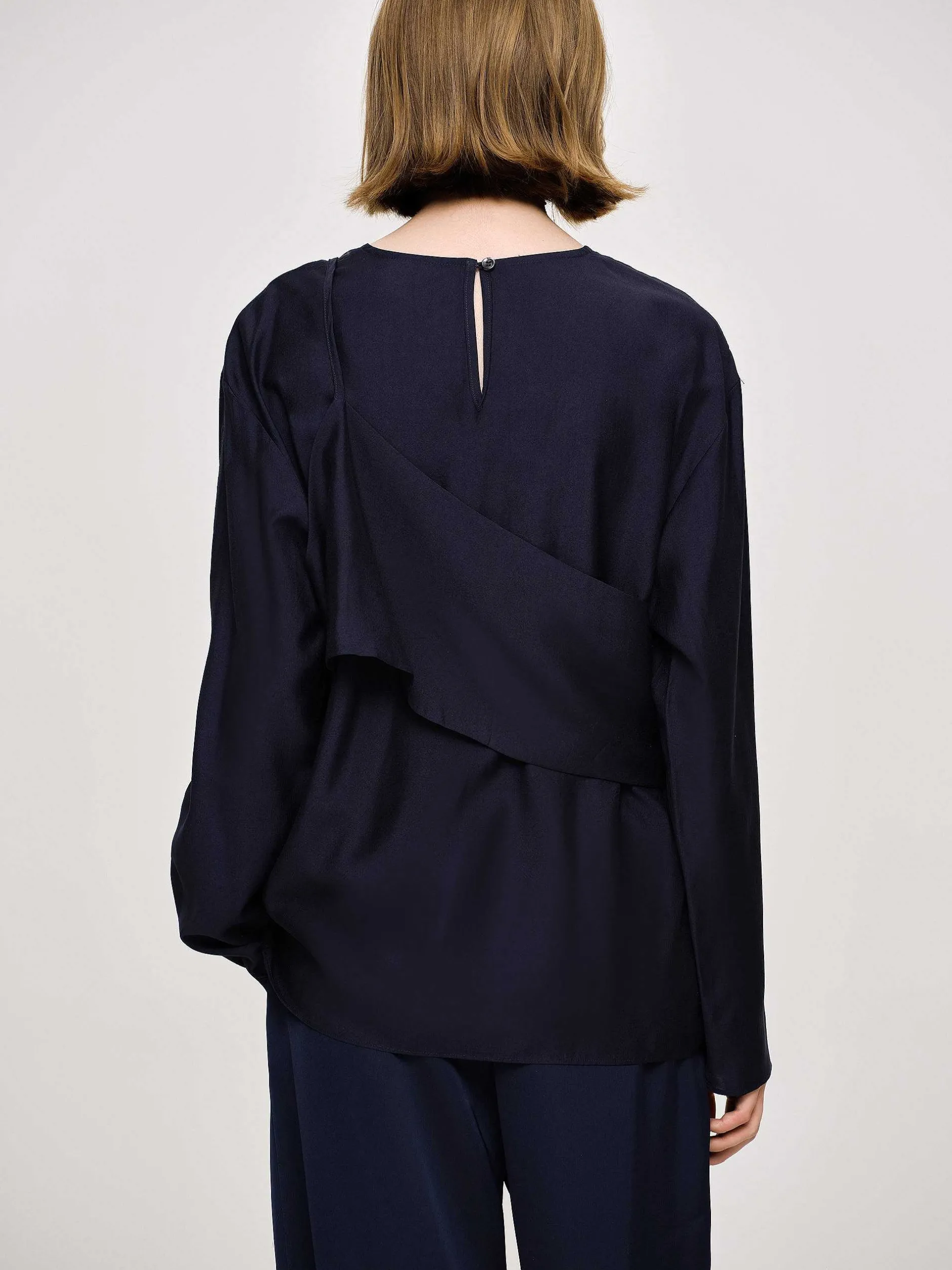 Frauen Source Unknown Oberteile<Mehrlagige Bluse, Marineblau
