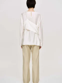 Frauen Source Unknown Kleidung<Mehrlagige Bustierbluse, Elfenbein