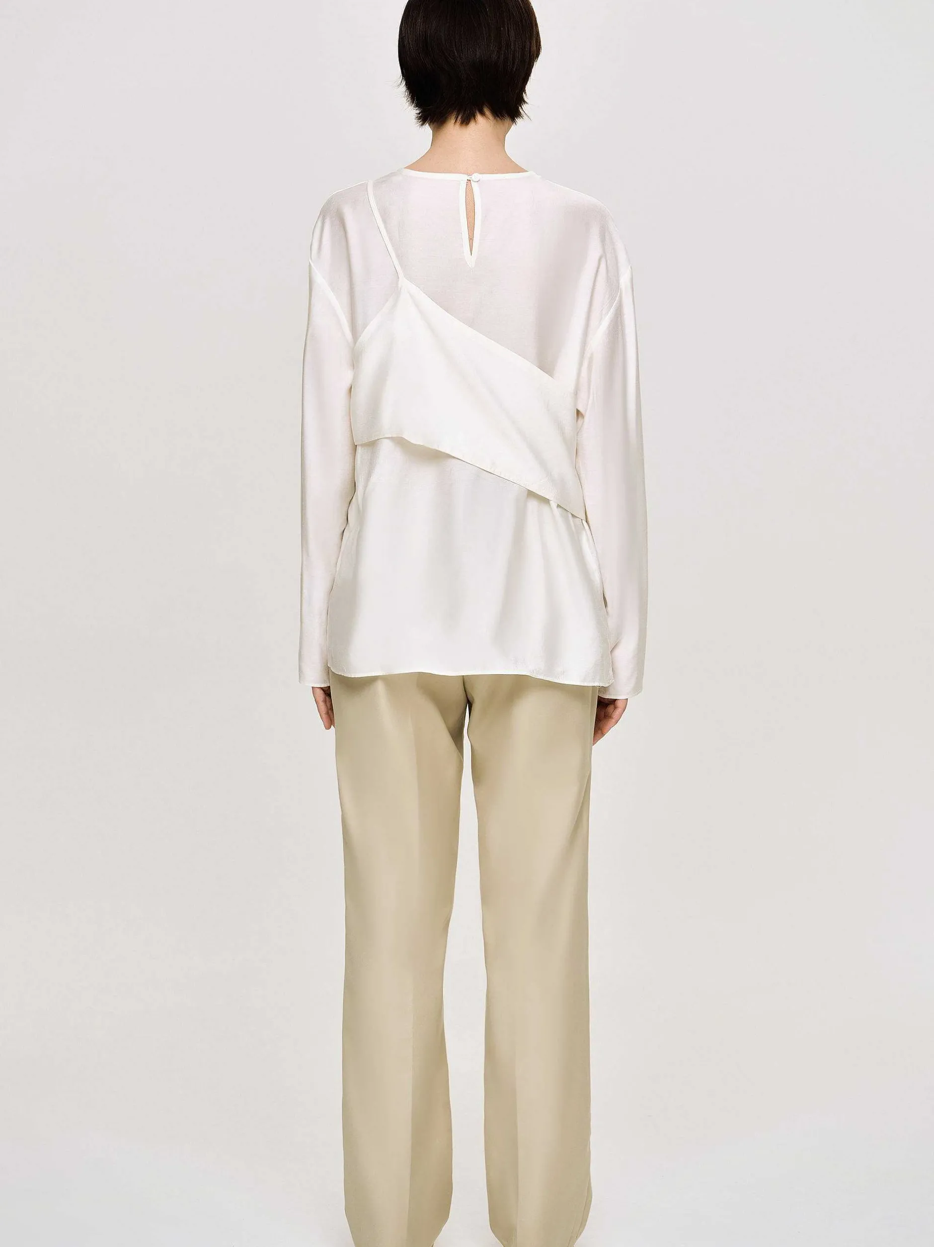Frauen Source Unknown Kleidung<Mehrlagige Bustierbluse, Elfenbein