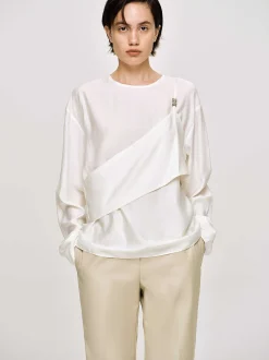 Frauen Source Unknown Kleidung<Mehrlagige Bustierbluse, Elfenbein
