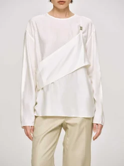 Frauen Source Unknown Oberteile<Mehrlagige Bustierbluse, Elfenbein