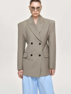 Frauen Source Unknown Kleidung<Messi Zweireiher-Blazer, Dune