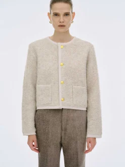 Frauen Source Unknown Kleidung<Mogador Strickjacke Aus Schurwolle, Beige Melange