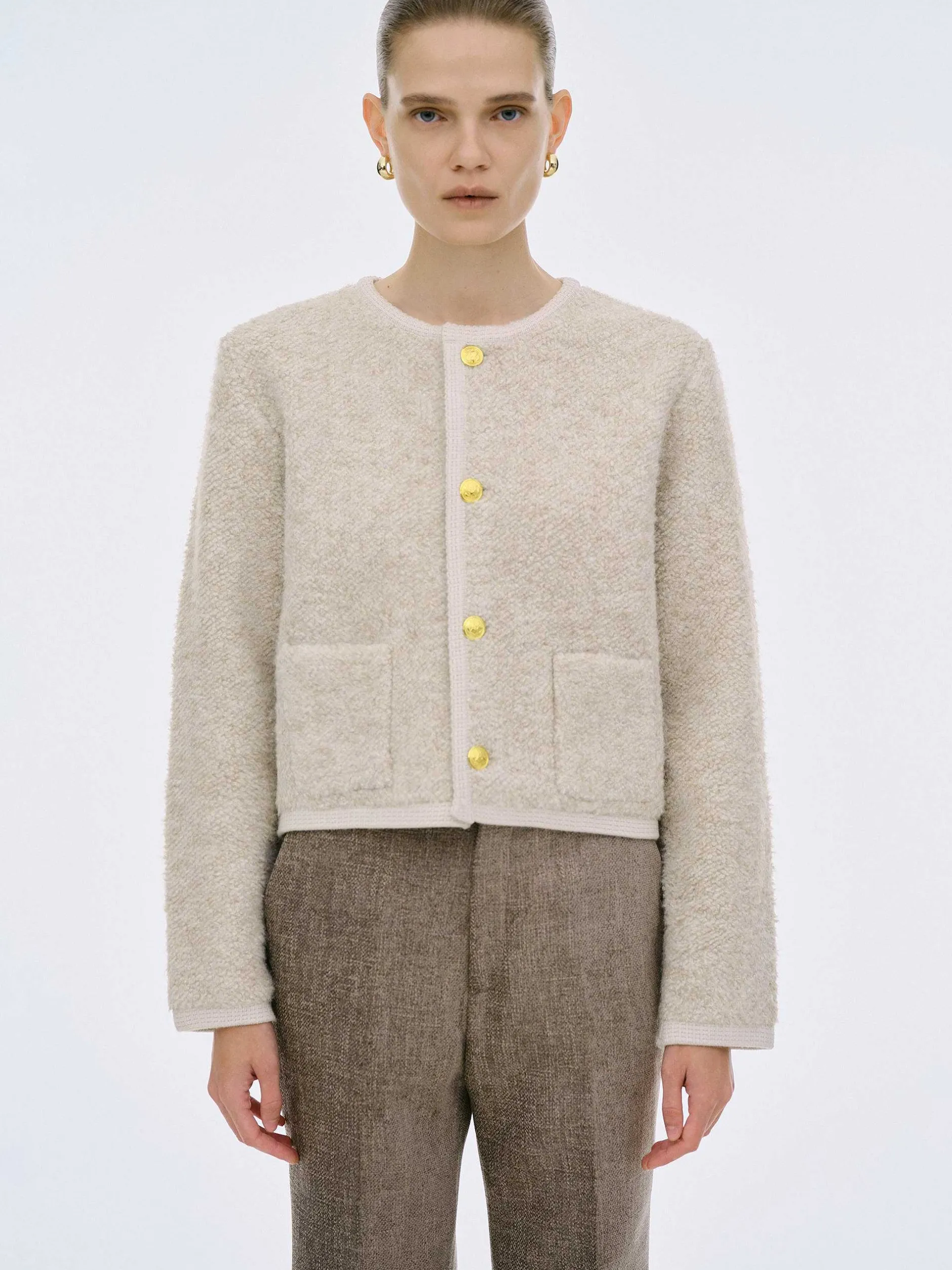 Frauen Source Unknown Kleidung<Mogador Strickjacke Aus Schurwolle, Beige Melange