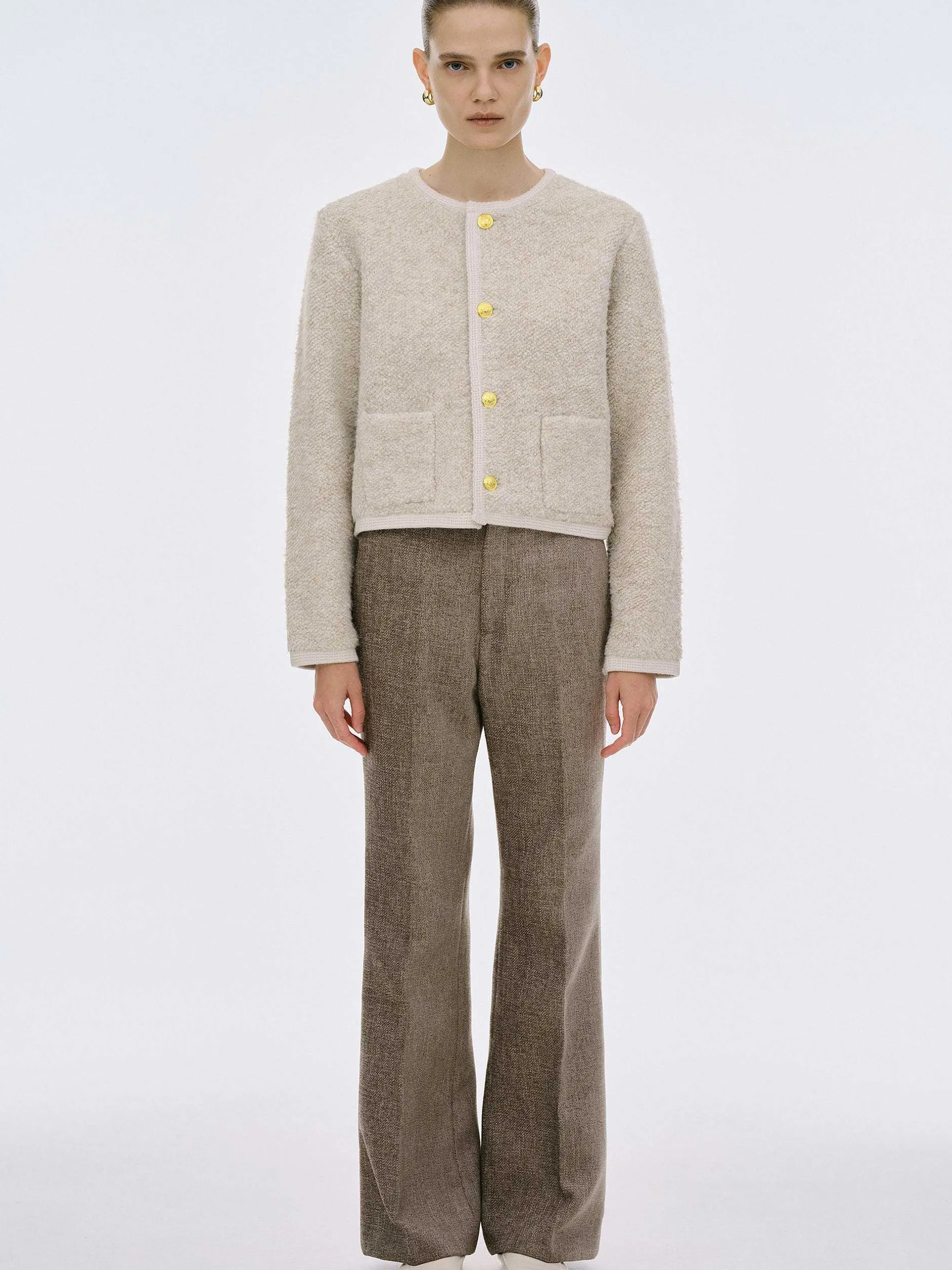 Frauen Source Unknown Kleidung<Mogador Strickjacke Aus Schurwolle, Beige Melange