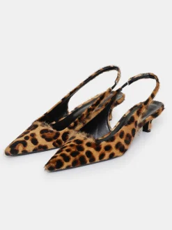 Frauen Source Unknown Schuhe & Taschen<Nalita Slingback-Pumps Aus Kuhhaar, Leo Brown