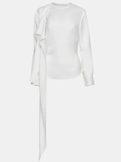 Frauen Source Unknown Kleidung<Notte Drapierte Schalbluse, Weis