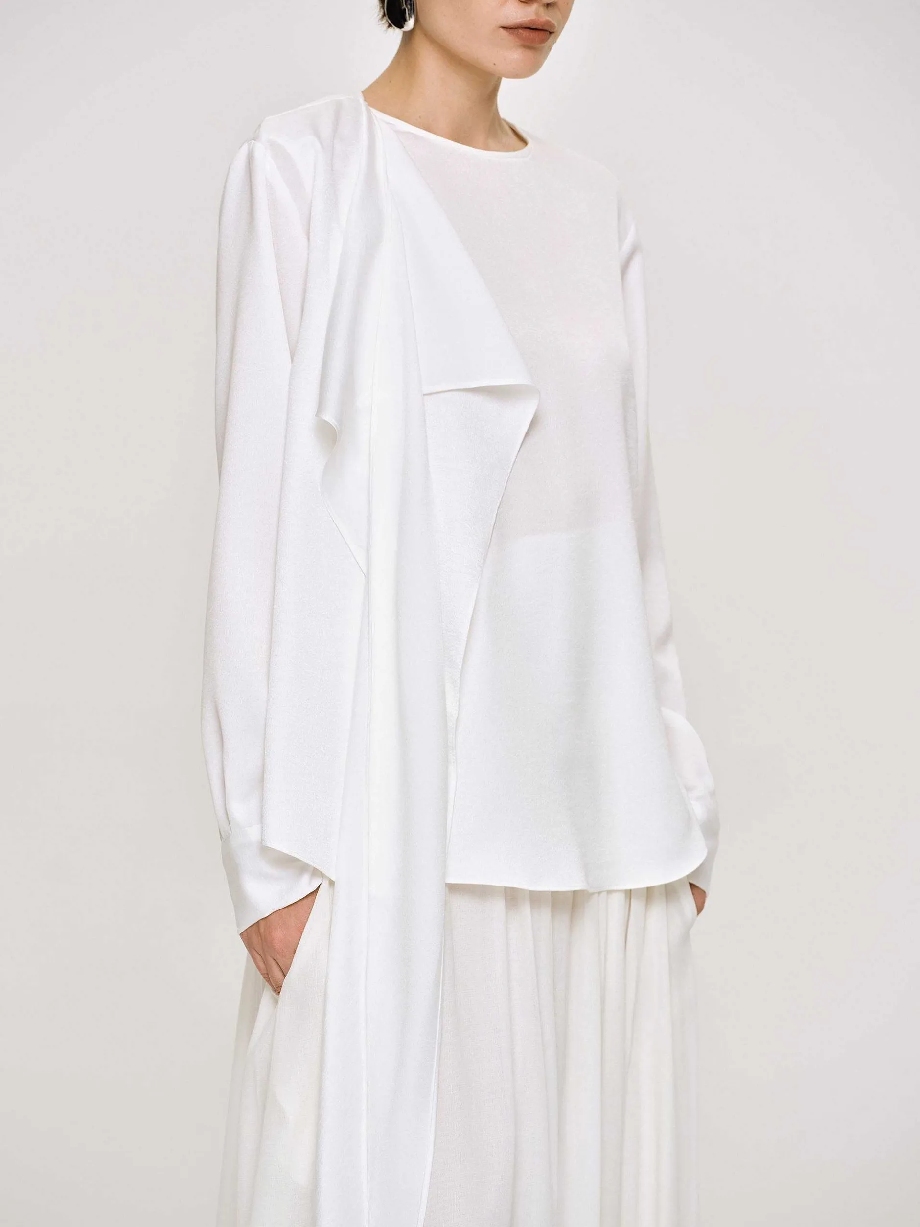 Frauen Source Unknown Kleidung<Notte Drapierte Schalbluse, Weis