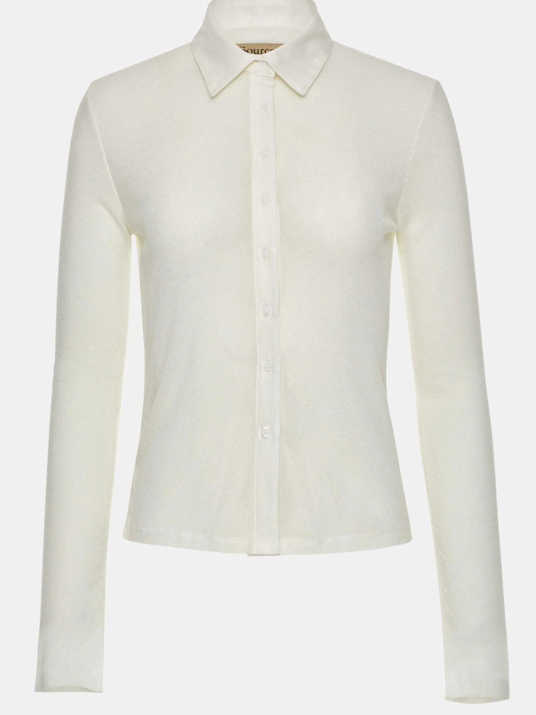 Frauen Source Unknown Kleidung<Oberteil Mit Halbtransparentem Kragen Pietro, Weis