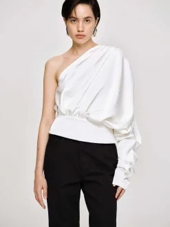 Frauen Source Unknown Kleidung<One-Shoulder-Bluse, Weis