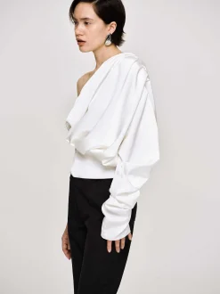 Frauen Source Unknown Kleidung<One-Shoulder-Bluse, Weis