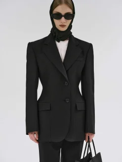 Frauen Source Unknown Oberbekleidung<Poldo Sanduhr-Blazer, Schwarz