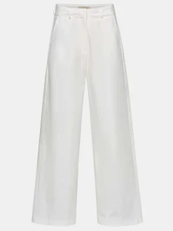 Frauen Source Unknown Kleidung<Popeline-Hose Mit Weitem Bein, Weis
