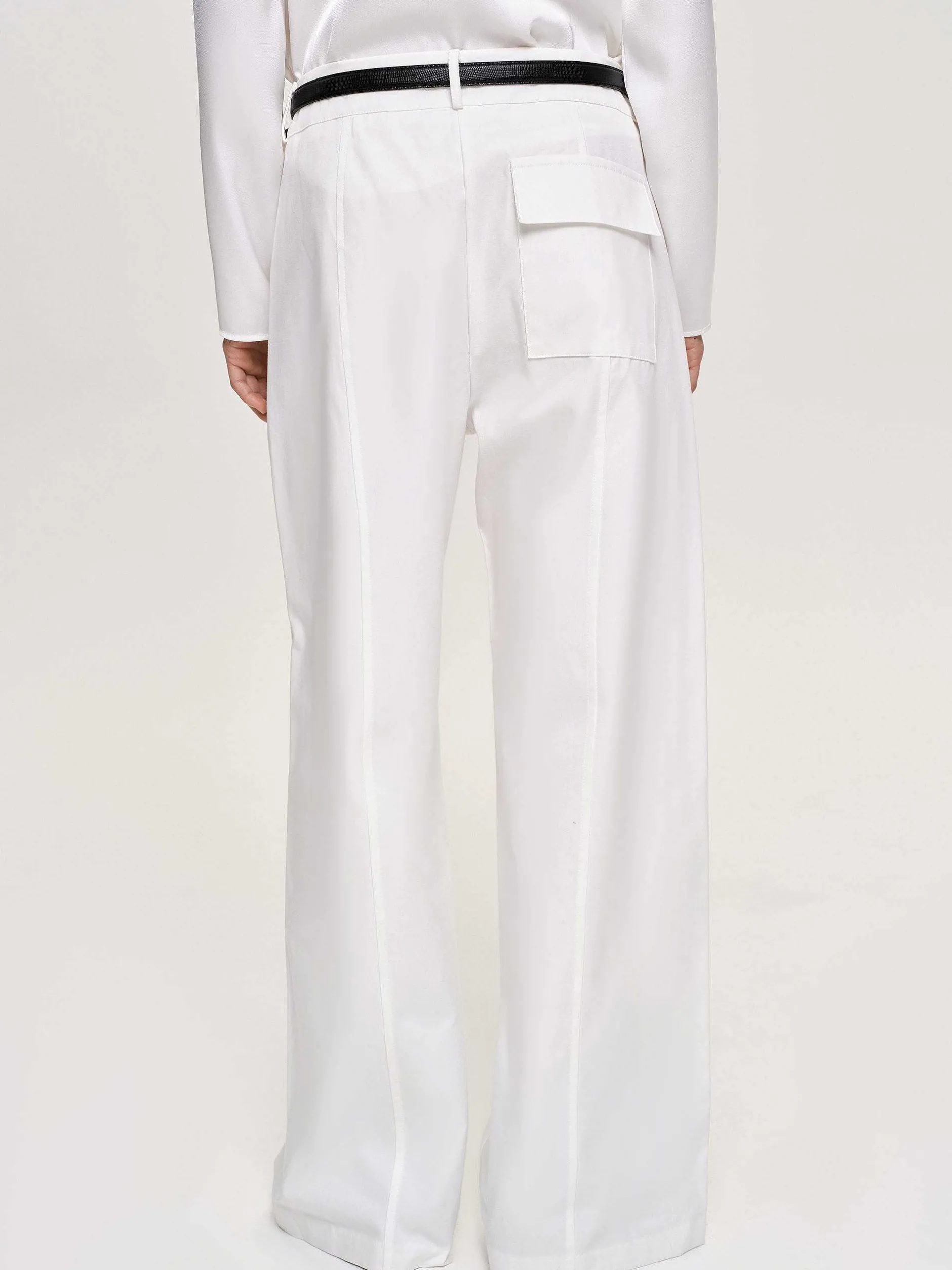 Frauen Source Unknown Unterteile<Popeline-Hose Mit Weitem Bein, Weis