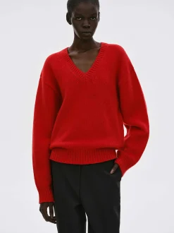Frauen Source Unknown Strickwaren<Pullover Aus Extrafeiner Wolle, Rot