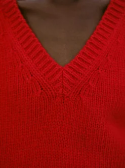 Frauen Source Unknown Strickwaren<Pullover Aus Extrafeiner Wolle, Rot