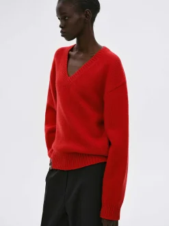 Frauen Source Unknown Kleidung<Pullover Aus Extrafeiner Wolle, Rot