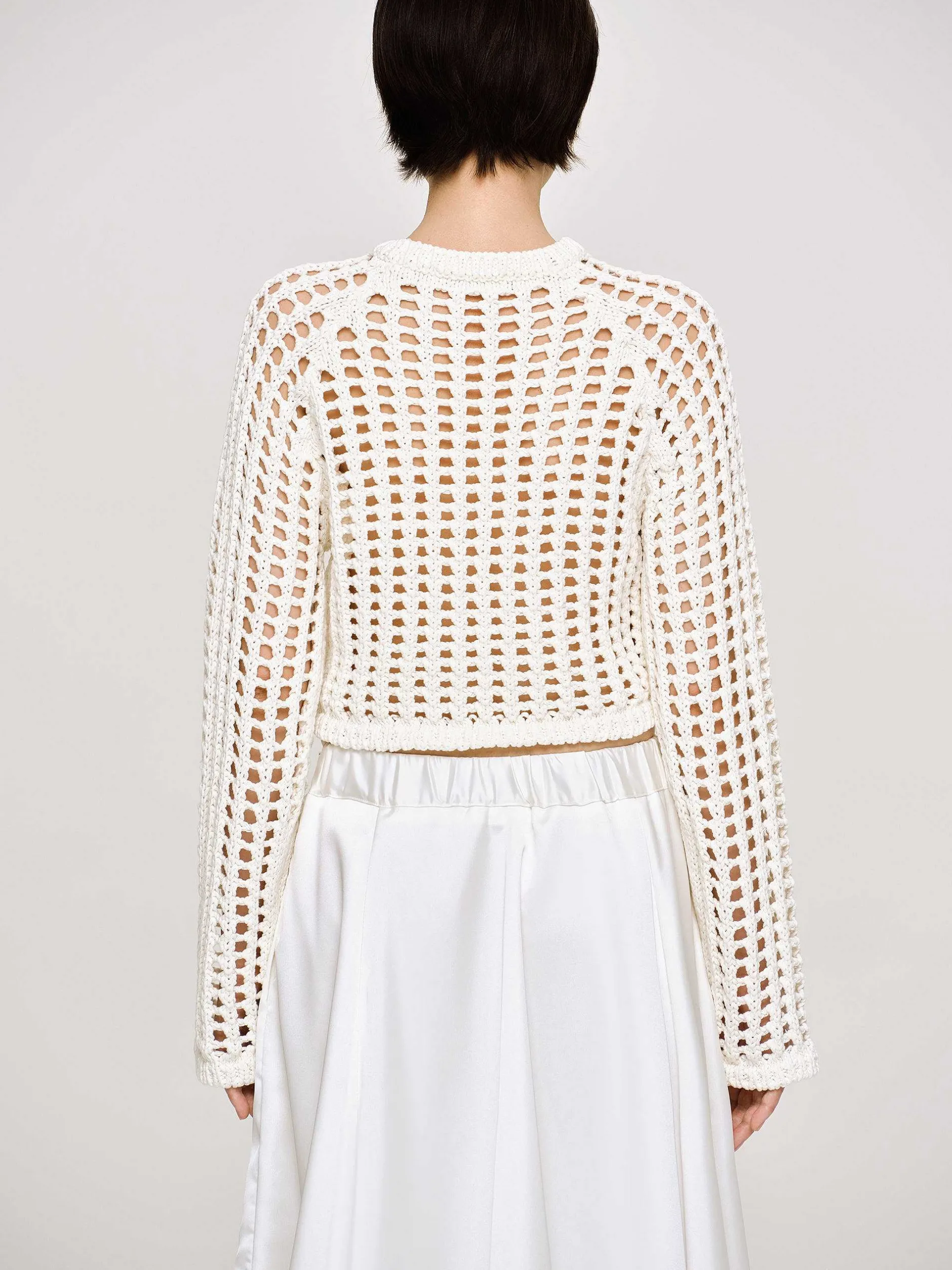 Frauen Source Unknown Strickwaren<Reef Net Strickoberteil, Elfenbein