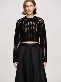 Frauen Source Unknown Kleidung<Reef Net Strickoberteil, Schwarz