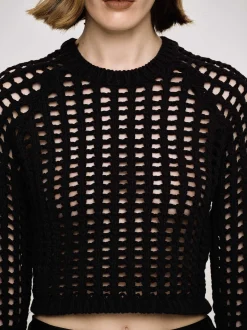 Frauen Source Unknown Kleidung<Reef Net Strickoberteil, Schwarz