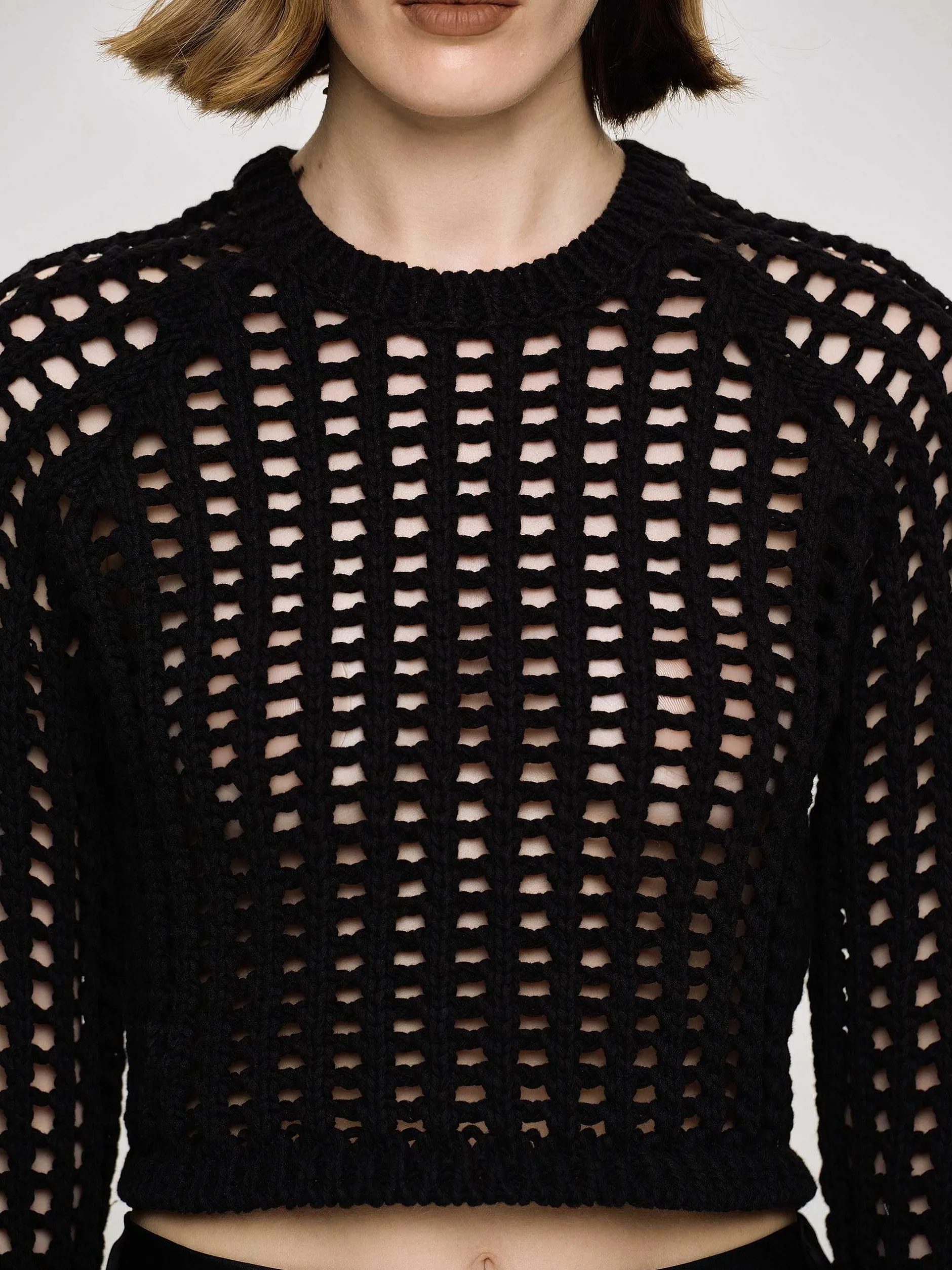 Frauen Source Unknown Kleidung<Reef Net Strickoberteil, Schwarz
