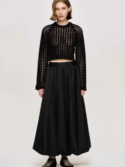 Frauen Source Unknown Strickwaren<Reef Net Strickoberteil, Schwarz