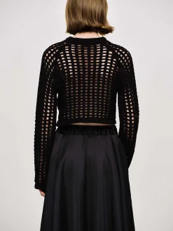 Frauen Source Unknown Strickwaren<Reef Net Strickoberteil, Schwarz