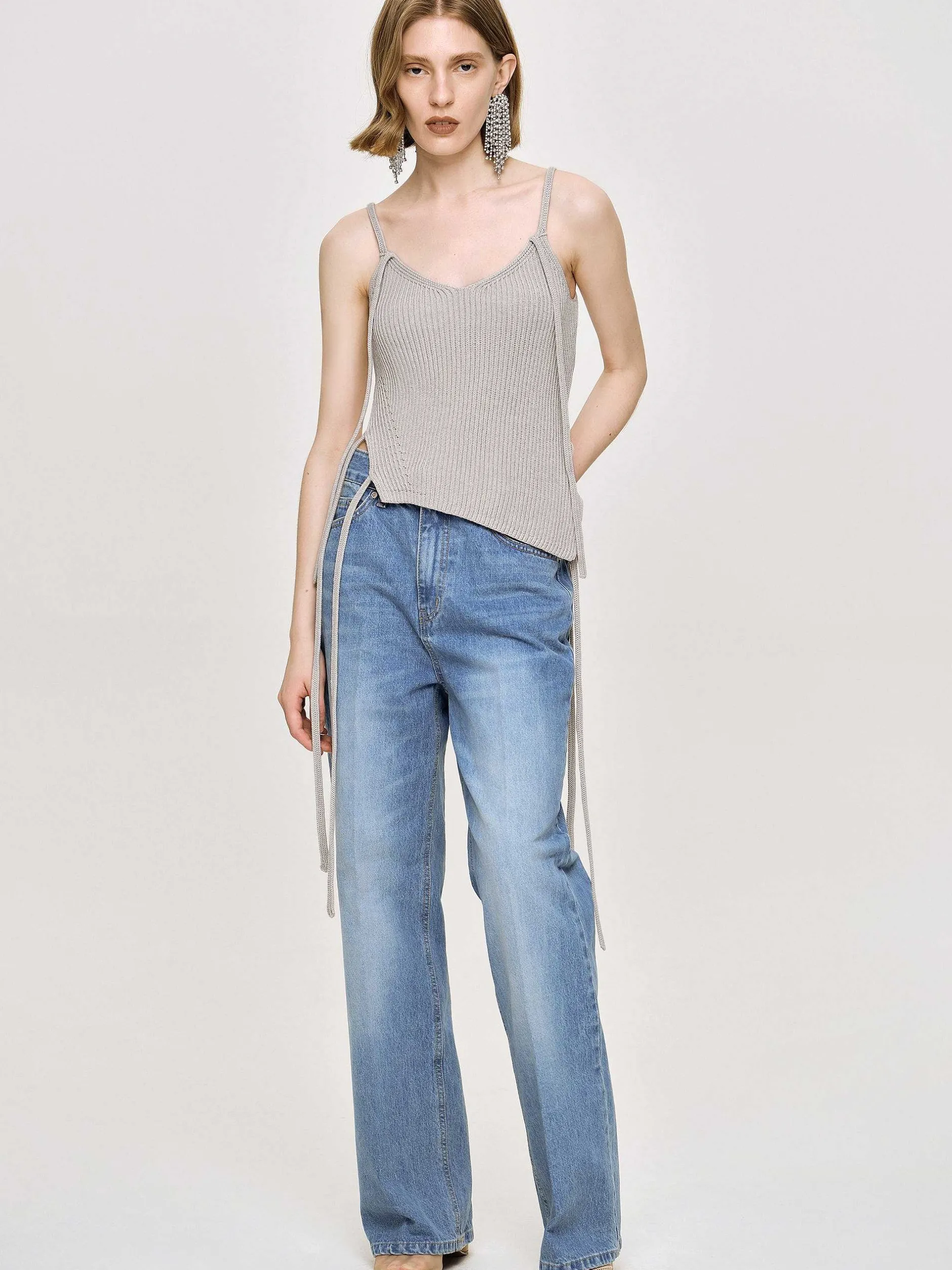 Frauen Source Unknown Denim<Relaxed Straight Jeans, Mittlere Waschung