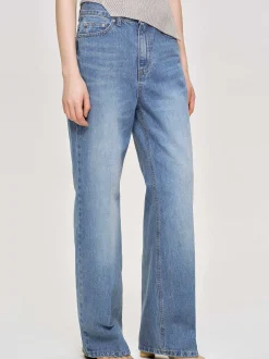 Frauen Source Unknown Denim<Relaxed Straight Jeans, Mittlere Waschung