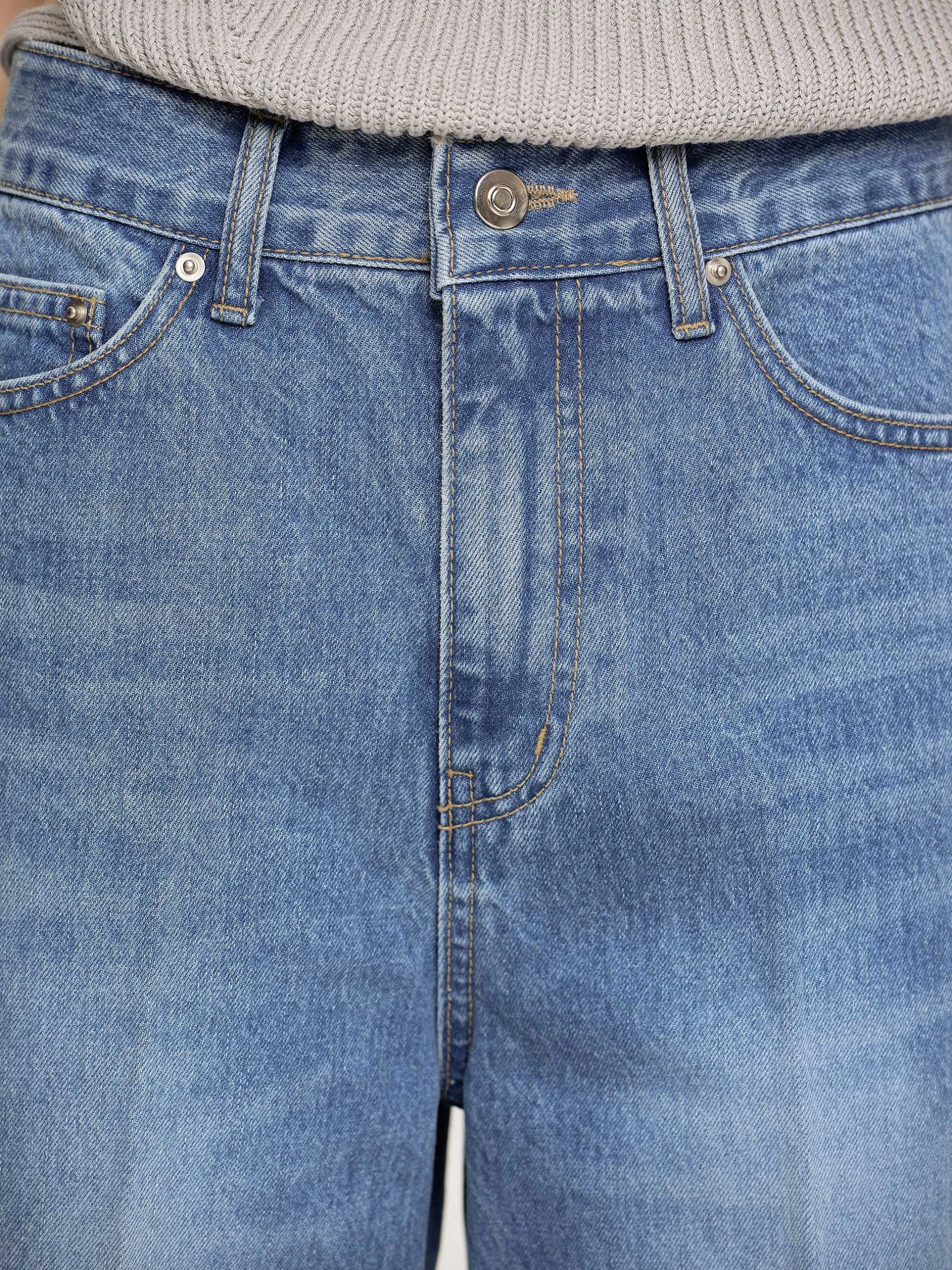 Frauen Source Unknown Denim<Relaxed Straight Jeans, Mittlere Waschung