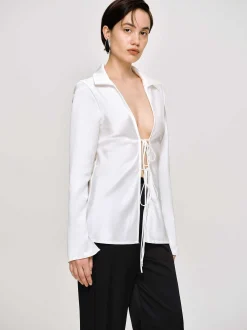 Frauen Source Unknown Kleidung<Reyna Satinbluse, Perle