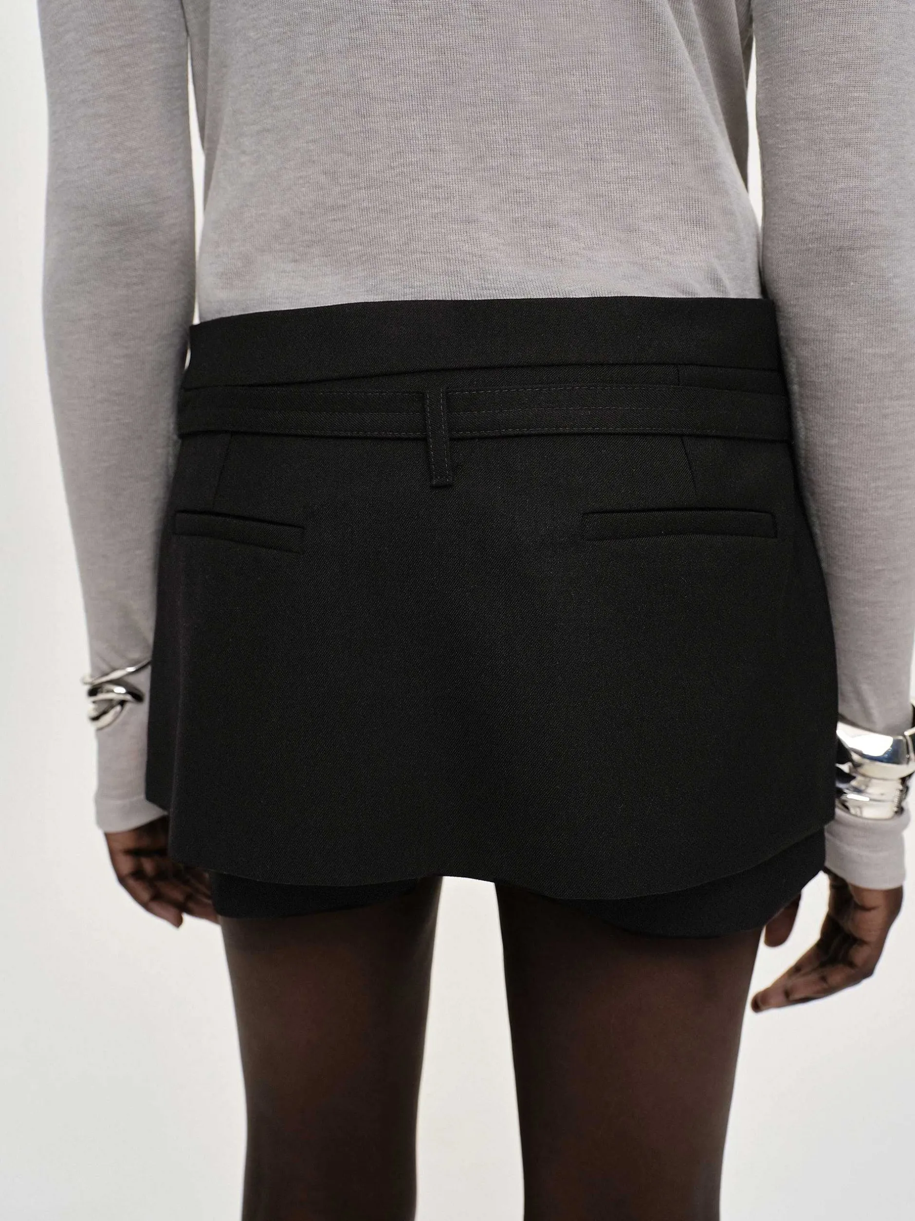 Frauen Source Unknown Kleidung<Rioni Mini-Skort Mit Gurtel, Black Bean