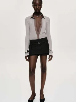 Frauen Source Unknown Unterteile<Rioni Mini-Skort Mit Gurtel, Black Bean
