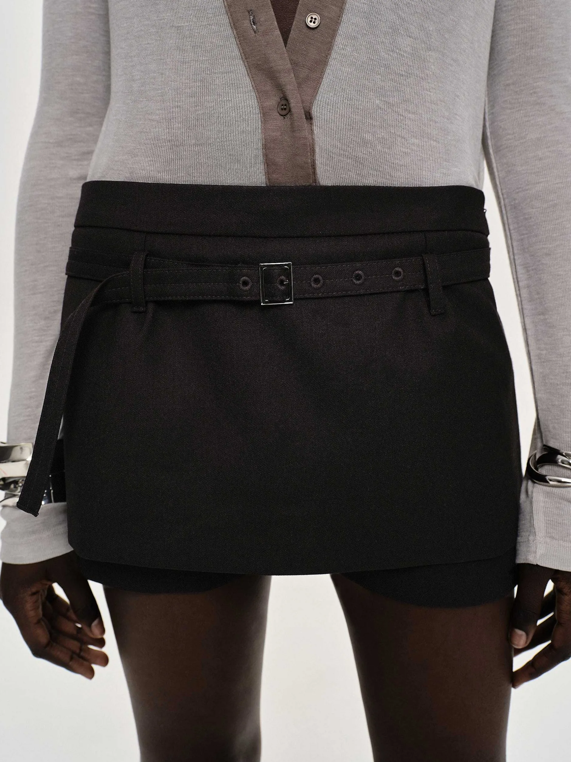 Frauen Source Unknown Unterteile<Rioni Mini-Skort Mit Gurtel, Black Bean