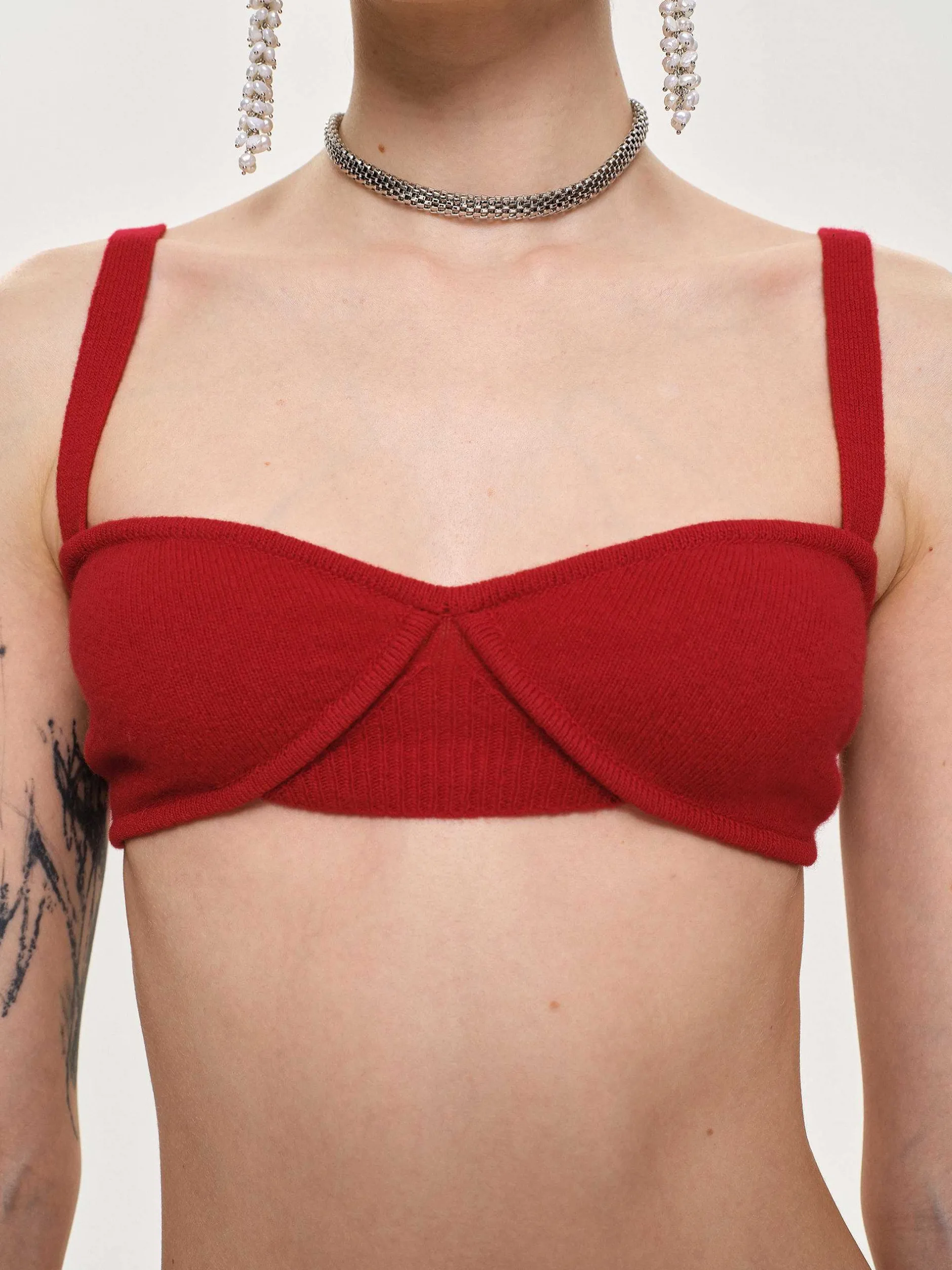 Frauen Source Unknown Strickwaren<Rippstrick-Bh, Rot