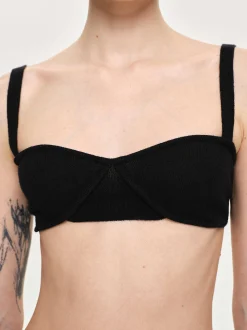 Frauen Source Unknown Kleidung<Rippstrick-Bh, Schwarz