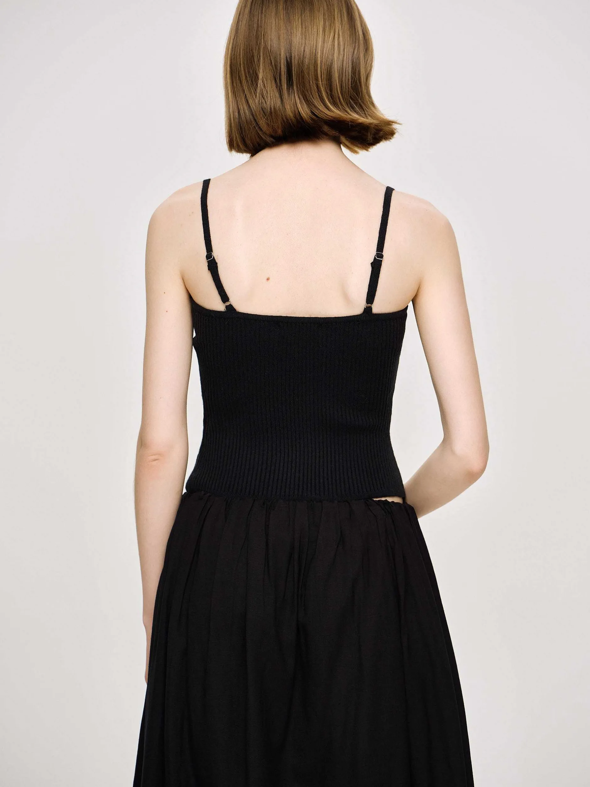 Frauen Source Unknown Strickwaren<Rippstrick-Unterhemd, Schwarz