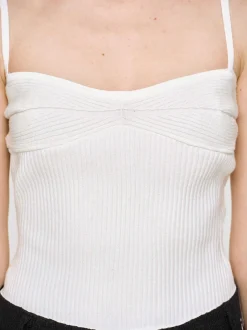 Frauen Source Unknown Strickwaren<Rippstrick-Unterhemd, Weis