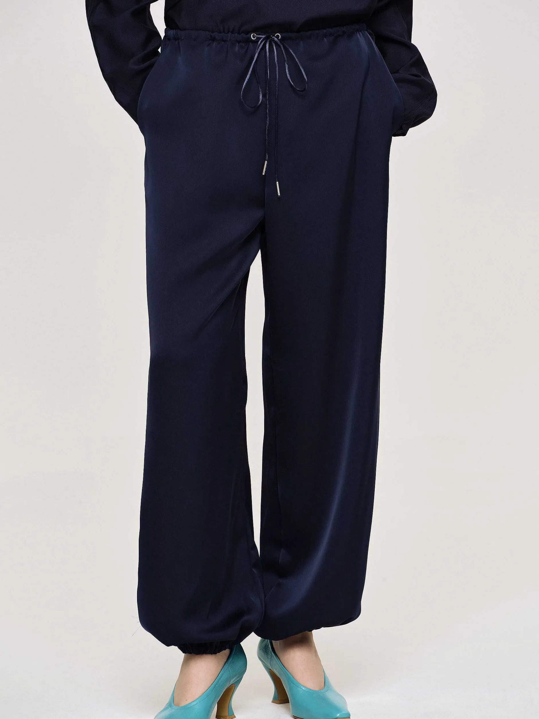 Frauen Source Unknown Kleidung<Satin-Jogginghose, Marineblau