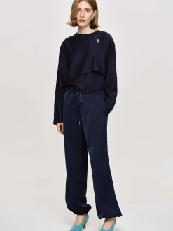 Frauen Source Unknown Kleidung<Satin-Jogginghose, Marineblau
