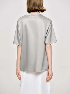 Frauen Source Unknown Zubehör<Satin-T-Shirt, Silber